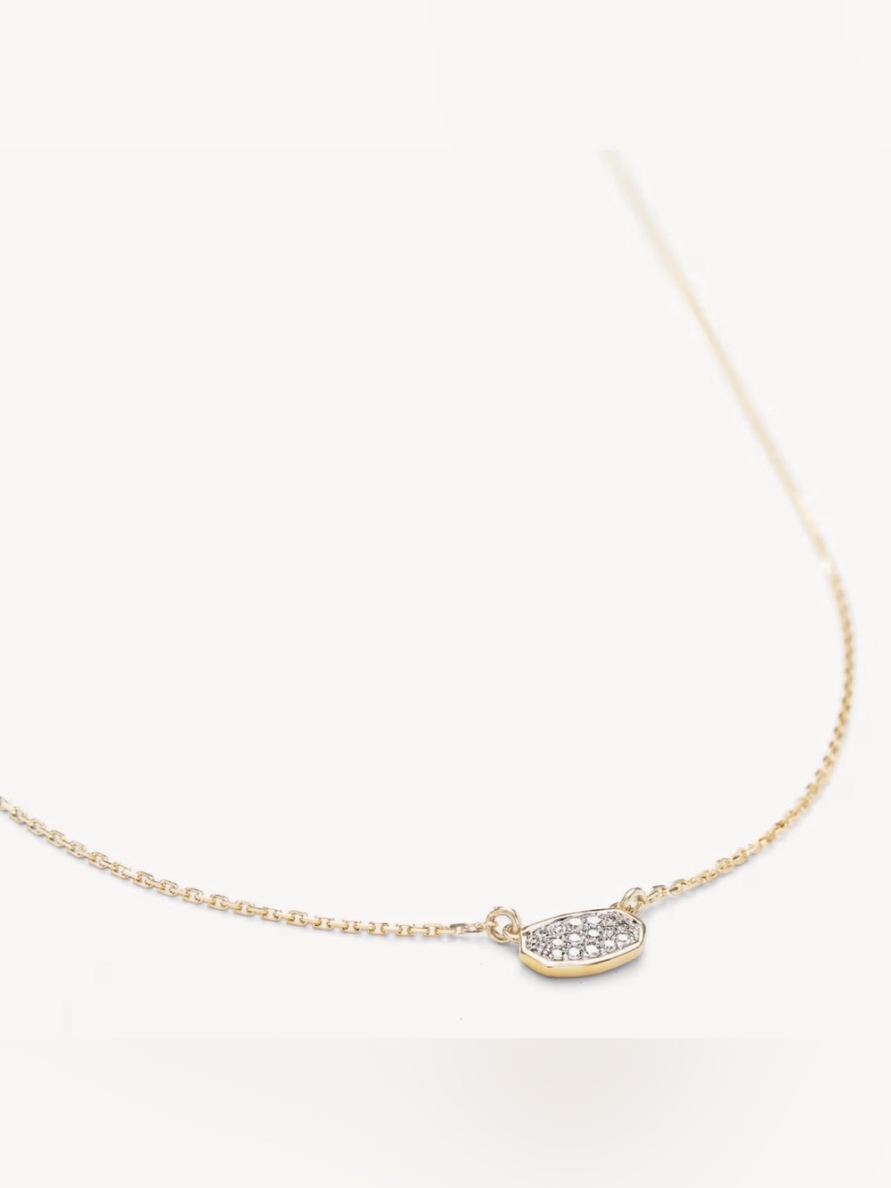 Kendra Scott Fine Jewelry- Marisa Pendant Necklace in White Diamond and 14k Gold